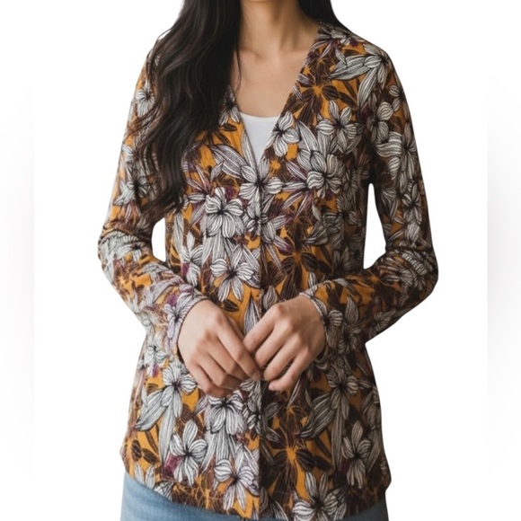 Cable & Gauge XL Floral Fly Away Cardigan Sweater NWT - Picture 1 of 9